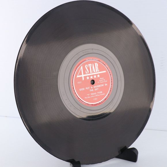 "T" Texas Tyler, God Put A Rainbow In The Sky 1948 78 rpm 10" Record 4-Star 1281 - Picture 5 of 12